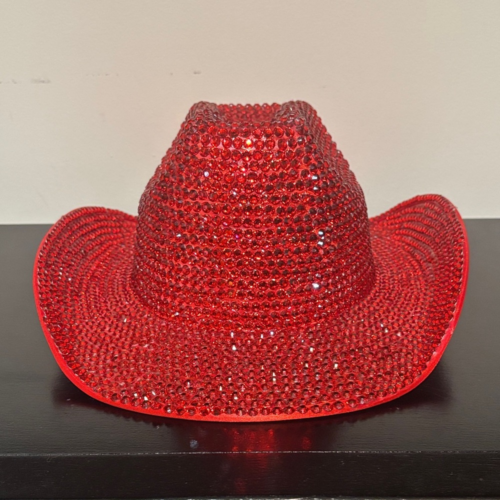 Dazzling Red Rhinestone Cowboy Hat